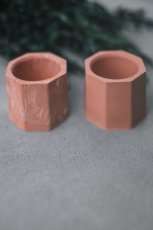 Theelichthouder Terracotta/marmereffect